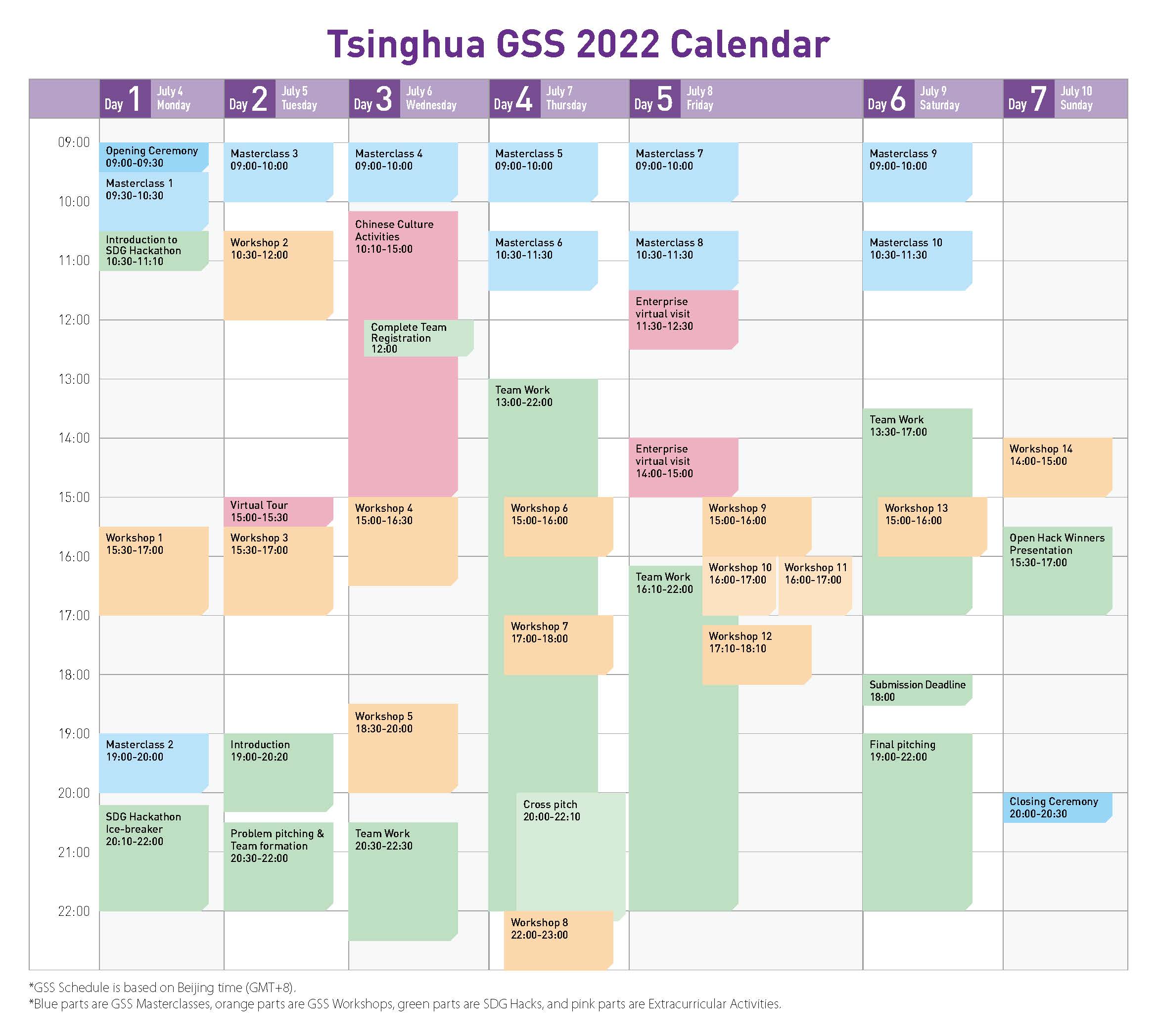 CalendarTsinghua Global Summer School