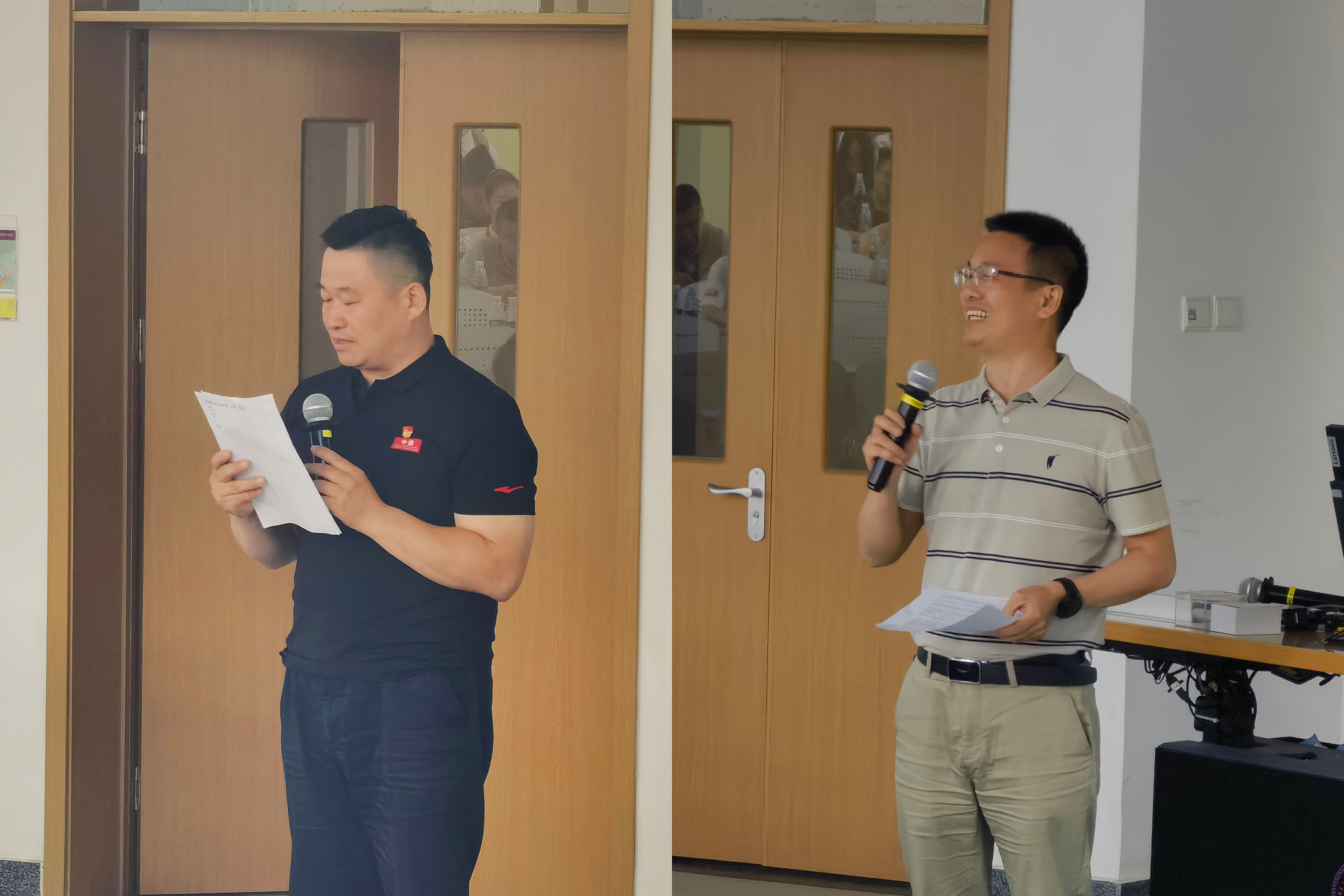 20230703-2023年新党员学习班-孟德华-新党员代表姜伟（左）、徐超（右）发言.jpg